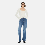 System Action - I24CT918_2 - Camiseta básica ajustada de bambú con escote cuadrado - Mujer