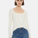 System Action - I24CT918_2 - Camiseta básica ajustada de bambú con escote cuadrado - Mujer