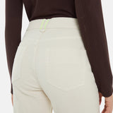 System Action - I24PA731_3 - Pantalón recto de color crema y tiro medio - Mujer