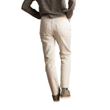 System Action - I24PA731_3 - Pantalón recto de color crema y tiro medio - Mujer