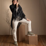 System Action - I24PA731_3 - Pantalón recto de color crema y tiro medio - Mujer