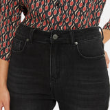 System Action - I24PT705_40 - Pantalón vaquero slim fit de tiro medio y efecto lavado - Mujer
