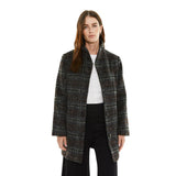 Abrigo de cuadros oscuro para mujer - System Action | Konestilochic
