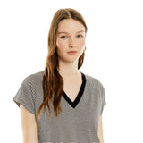 System Action - I25CT703_40 – Camiseta de rayas con cuello pico y manga ranglán - Mujer