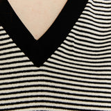 System Action - I25CT703_40 – Camiseta de rayas con cuello pico y manga ranglán - Mujer