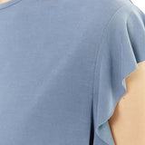 System Action - I25CT814_5 – Camiseta fluida de manga corta con volante - Mujer