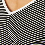 System Action - I25CT914_40 – Camiseta de manga larga de rayas con escote a contraste - Mujer