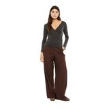 System Action - I25CT916_11 – Camiseta cruzada de manga larga con frunce lateral - Mujer