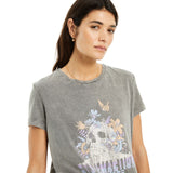 System Action - I25CT999_11 – Camiseta posicional calavera de manga corta con efecto desgastado - Mujer