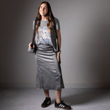 System Action - I25FA803_10 – Falda con costuras desgastadas y cremallera lateral - Mujer
