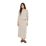 Falda beige de canalé con lurex para mujer - System Action Konestilochic