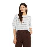 Jersey rayas azul crema mujer System Action – Suave y cálido Konestilochic