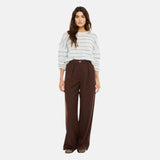 System Action - I25JE906_2 – Jersey de rayas con cuello redondo con lana y mohair - Mujer