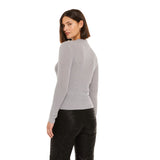System Action - I25JEN27_9 – Jersey de lúrex con detalle cut-out y cuello Perkins - Mujer