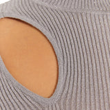 System Action - I25JEN27_9 – Jersey de lúrex con detalle cut-out y cuello Perkins - Mujer