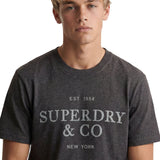 Superdry - 1954 Company M1012392A-K7W - Camiseta gris de manga corta 100% algodón - Hombre