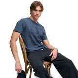 Superdry - Athletic Tonal M1012430A-J6P - Camiseta azul de manga corta con estampado delantero - Hombre