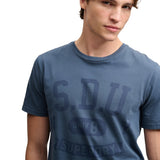 Superdry - Athletic Tonal M1012430A-J6P - Camiseta azul de manga corta con estampado delantero - Hombre