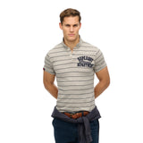 Polo Rayas Gris Azul Manga Corta Hombre | Konestilochic