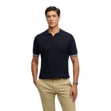 Superdry - M1110458A-K9T – Polo azul marino de punto texturizado con manga corta - Hombre
