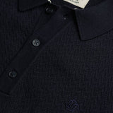 Superdry - M1110458A-K9T – Polo azul marino de punto texturizado con manga corta - Hombre