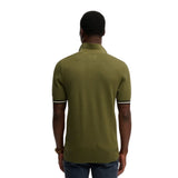 Superdry - M1110458A-K9U – Polo verde de punto texturizado con manga corta - Hombre