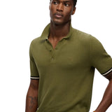 Superdry - M1110458A-K9U – Polo verde de punto texturizado con manga corta - Hombre