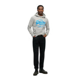 Superdry - M2013704A_ZUC - Sudadera gris tipo canguro con capucha y gráfico neón - Hombre