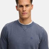 Superdry – Essential M2014044A-11V – Sudadera azul 100% algodón con bordado en el pecho - Hombre