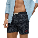 Superdry – Premium M3010262A-KKN – Bañador azul marino estampado de 38 cm. - Hombre