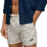 Superdry – Premium M3010262A-KQK – Bañador blanco roto estampado de 38 cm. - Hombre