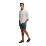 Superdry - M3010265A-9VC – Bañador azul de 40 cm. con logo impreso y forro de malla - Hombre