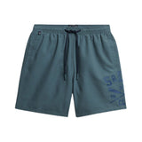 Superdry - M3010265A-9VC – Bañador azul de 40 cm. con logo impreso y forro de malla - Hombre