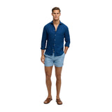 Superdry - M3010267A-J1G – Bañador azul de 38 cm. con logo bordado y cintura elástica ajustable - Hombre