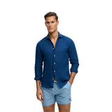Superdry - M3010267A-J1G – Bañador azul de 38 cm. con logo bordado y cintura elástica ajustable - Hombre