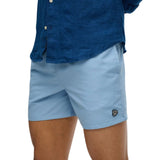 Superdry - M3010267A-J1G – Bañador azul de 38 cm. con logo bordado y cintura elástica ajustable - Hombre