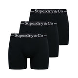 Superdry - M3110480A-DNX - Pack de 3 calzoncillos boxer negros (14 cm. de tiro) - Hombre