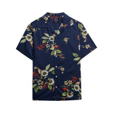 Superdry - M4011128A-J9S – Camisa azul de manga corta con estampado hawaiano - Hombre