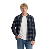 Superdry - Lumberjack M4011197A-G7T - Camisa azul de manga larga con estampado de cuadros - Hombre