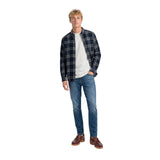 Superdry - Lumberjack M4011197A-G7T - Camisa azul de manga larga con estampado de cuadros - Hombre