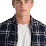 Superdry - Lumberjack M4011197A-G7T - Camisa azul de manga larga con estampado de cuadros - Hombre
