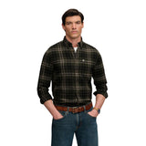 Superdry - Lumberjack M4011197A-H7J - Camisa verde de manga larga con estampado de cuadros - Hombre