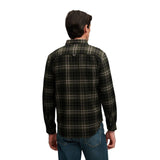 Superdry - Lumberjack M4011197A-H7J - Camisa verde de manga larga con estampado de cuadros - Hombre