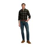 Superdry - Lumberjack M4011197A-H7J - Camisa verde de manga larga con estampado de cuadros - Hombre