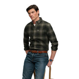 Superdry - Lumberjack M4011197A-H7J - Camisa verde de manga larga con estampado de cuadros - Hombre