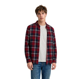 Superdry - Lumberjack M4011197A-L8M - Camisa roja de manga larga con estampado de cuadros - Hombre