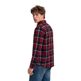 Superdry - Lumberjack M4011197A-L8M - Camisa roja de manga larga con estampado de cuadros - Hombre