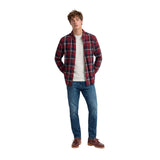 Superdry - Lumberjack M4011197A-L8M - Camisa roja de manga larga con estampado de cuadros - Hombre