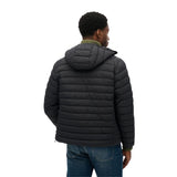 Superdry - Fuji Lite M5012339A-02A - Chaqueta acolchada negra con capucha y bajo ajustable - Hombre