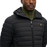 Superdry - Fuji Lite M5012339A-02A - Chaqueta acolchada negra con capucha y bajo ajustable - Hombre